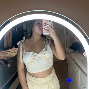 Women's Cream Tie-Strap Top